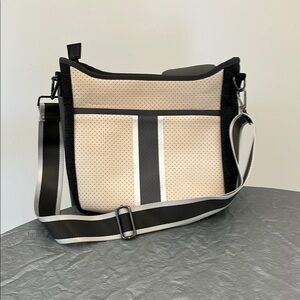 Haute Shore Stylish Charcoal/Beige/Silver Full Size Crossbody